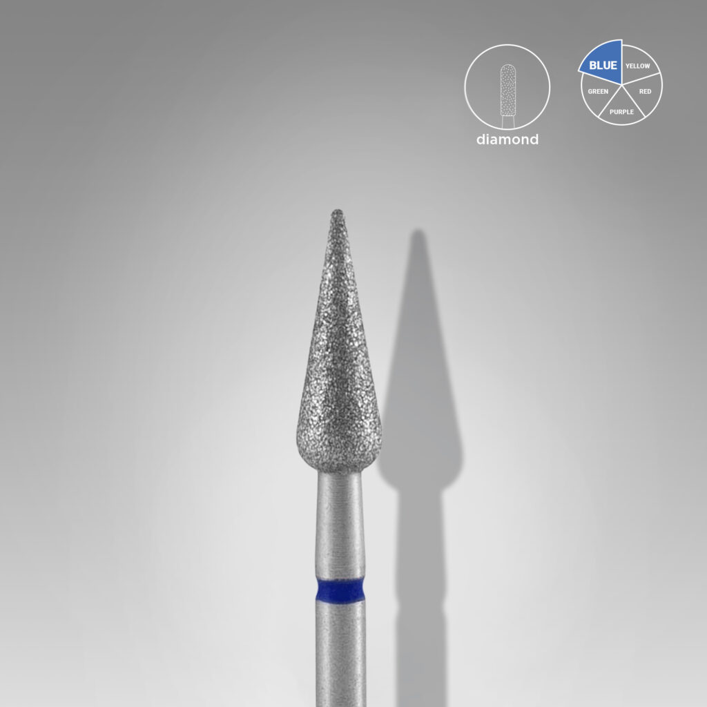 Staleks Expert Διαμαντόφρεζα Μυτερό Αχλάδι Μπλε 4mm FA100B040 12