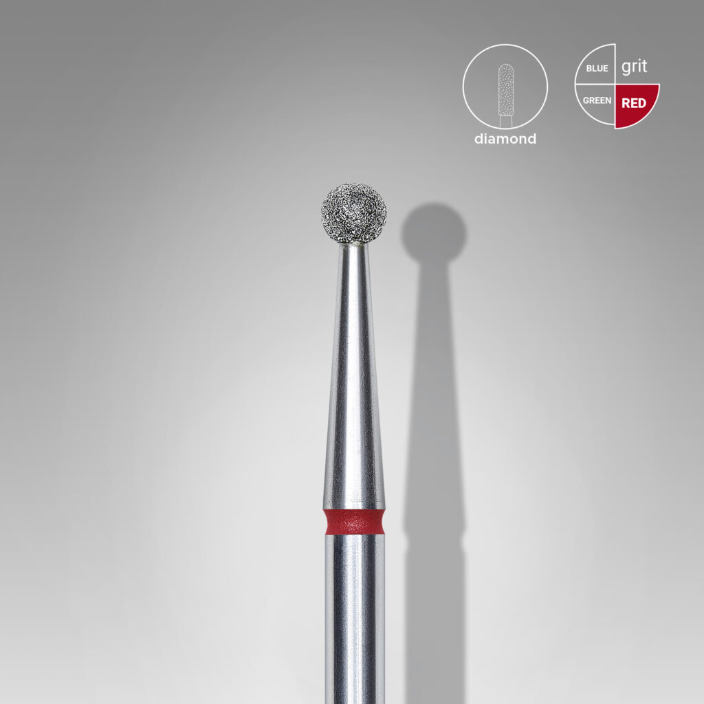 Staleks Expert διαμαντόφρεζα μπάλα κόκκινη 2 5mm FA01R025