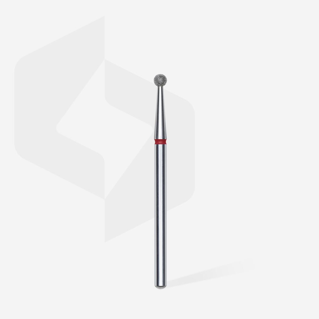 Staleks Expert διαμαντόφρεζα μπάλα κόκκινη 2 5mm FA01R025 (2)