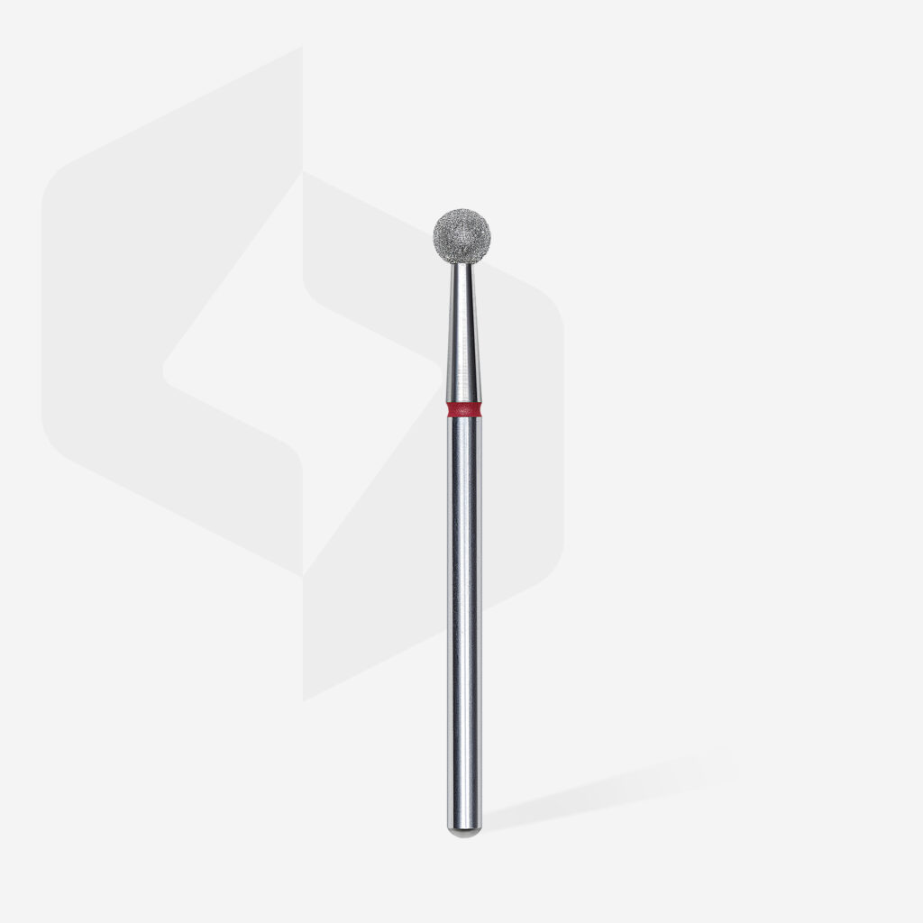 Staleks Expert διαμαντόφρεζα μπάλα κόκκινη 4mm FA01R040 (2)